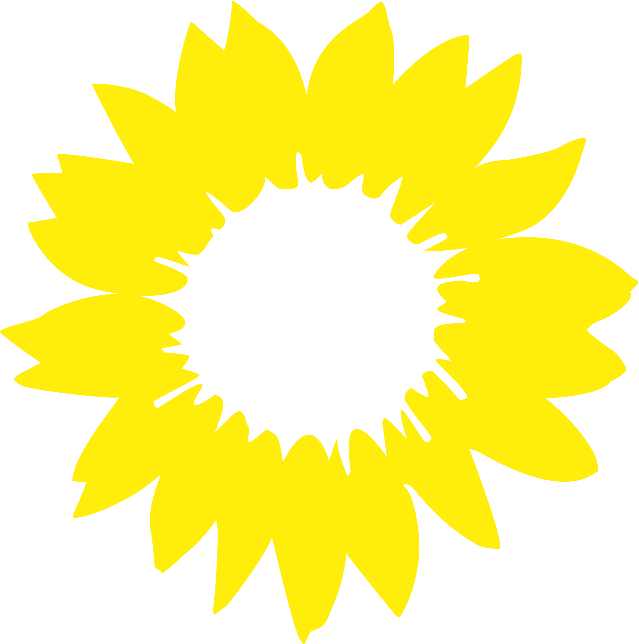 Sonnenblume mit den Buchstaben FJ in der Mitte